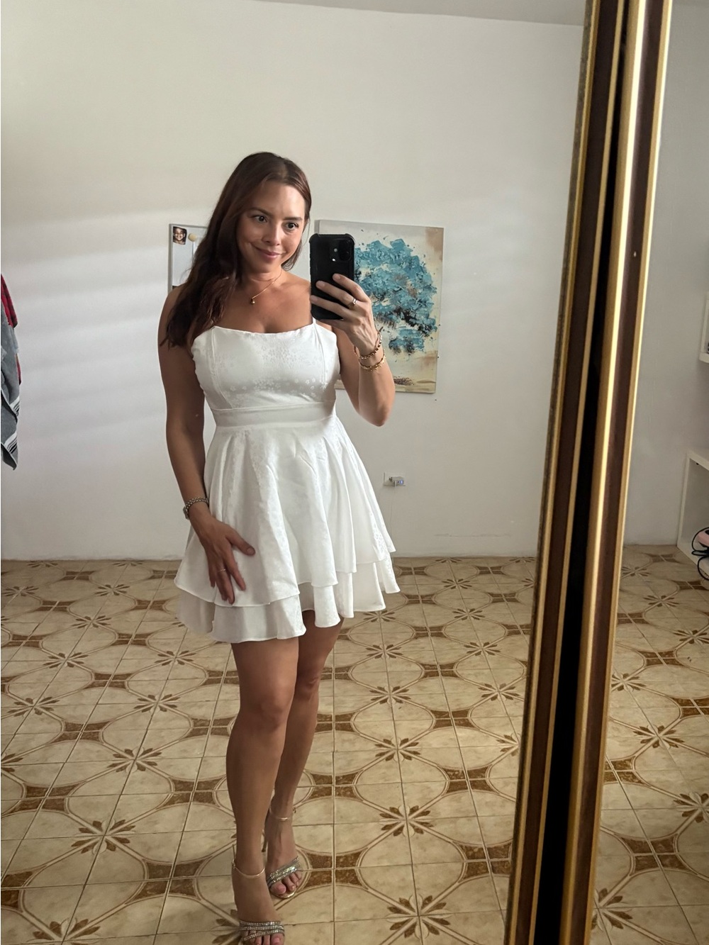 White Tiered Sundress - Unbranded